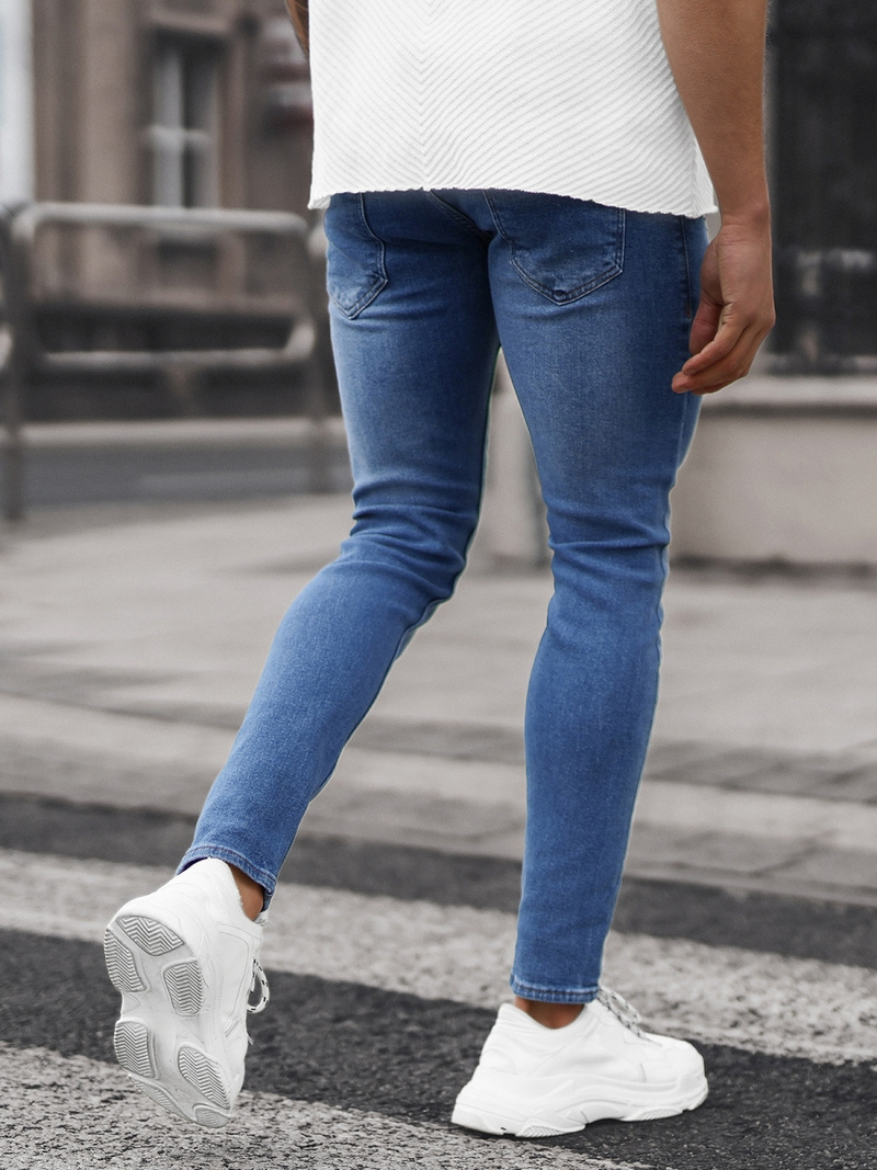 Spodnie jeansowe męskie niebieskie OZONEE O/398