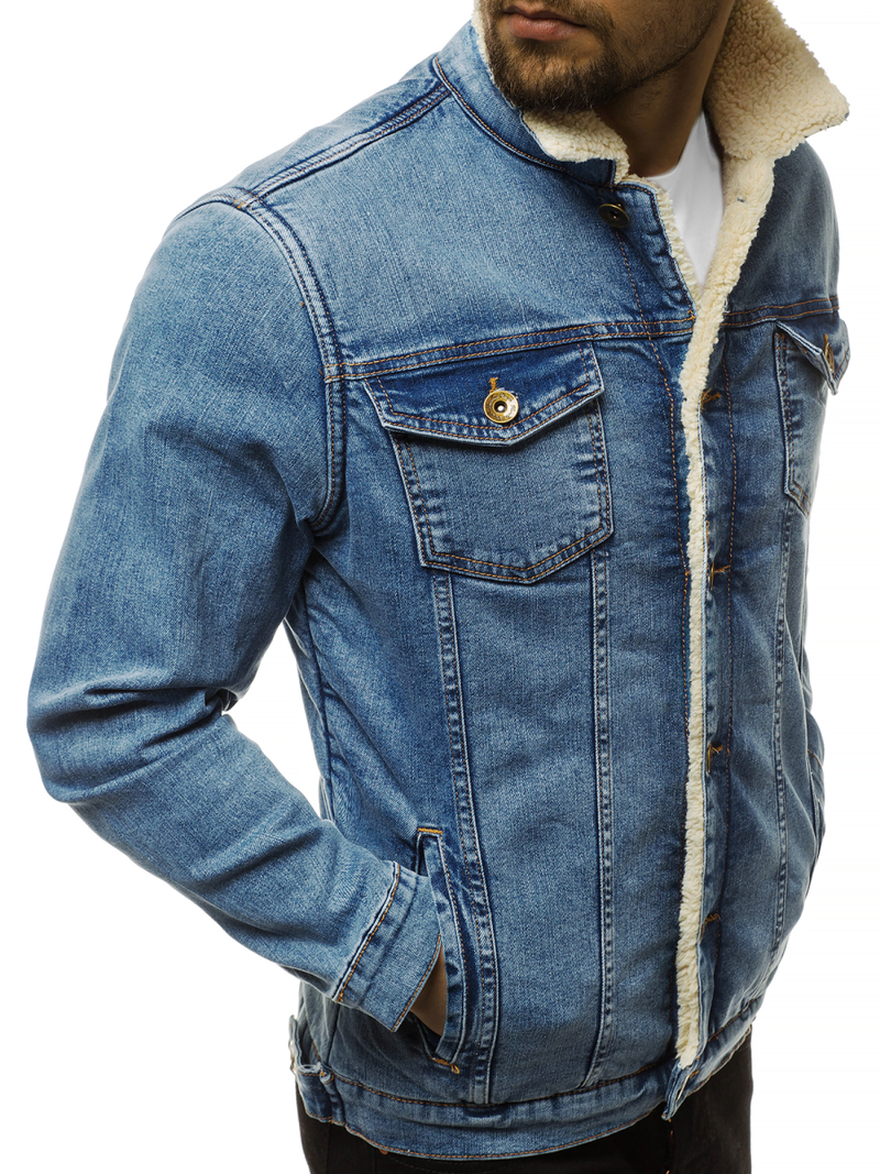 Kurtka męska jeans jasno-niebieska OZONEE BN/5941