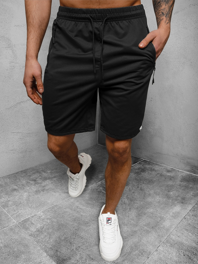 Spodenki dresowe męskie czarne OZONEE JS/68048/3