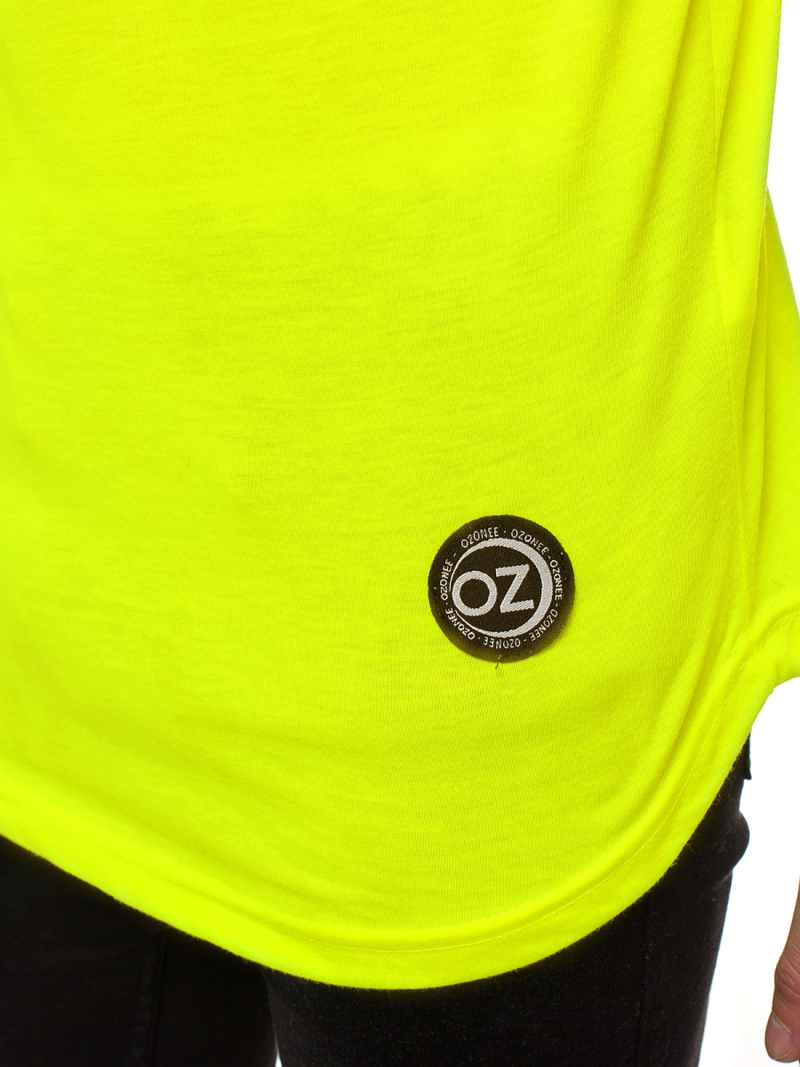 T-Shirt męski żółty-neon OZONEE O/1256XZ