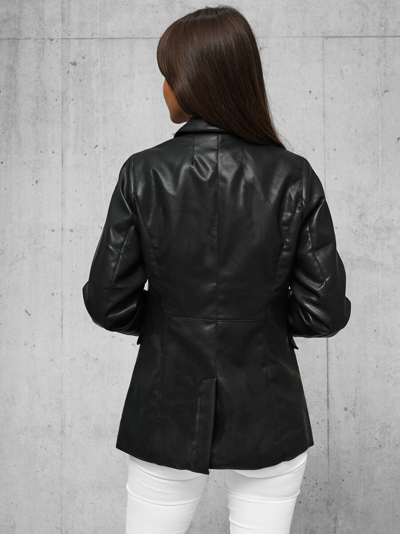 Жіноча шкіряна куртка Чорна OZONEE JS/11Z8121Z