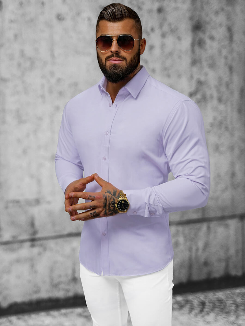 Koszula męska jasno-fioletowa OZONEE O/V24