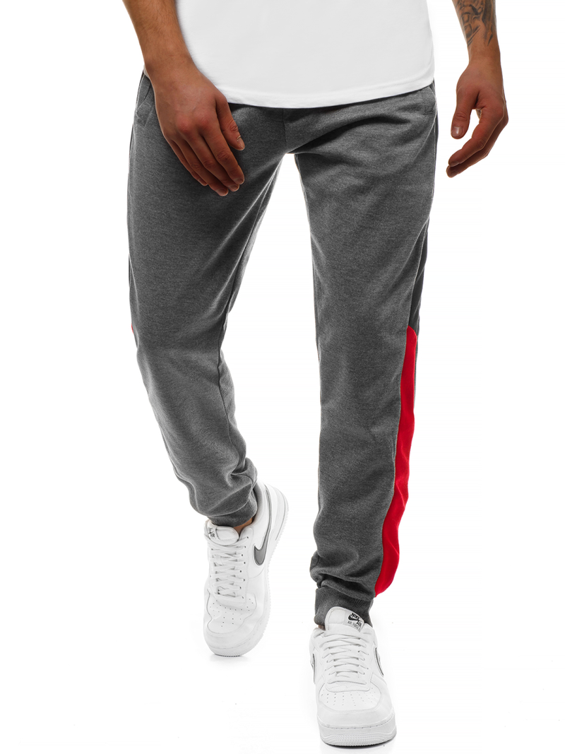 Spodnie dresowe męskie grafitowe OZONEE JS/JZ11012