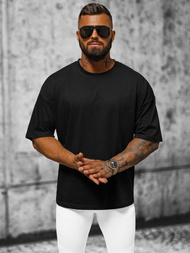T-shirt męski oversize czarny OZONEE O/3436