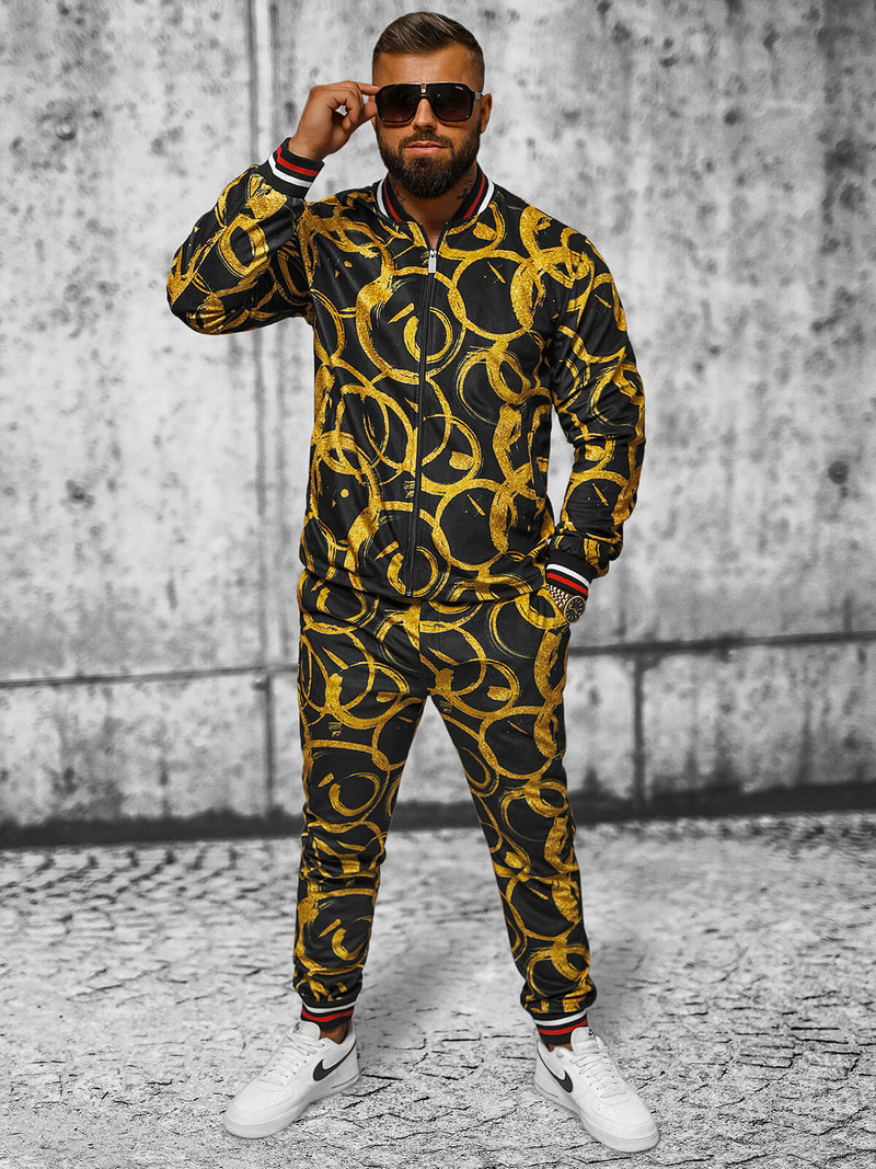 Чоловічий комплект - піджак та штани чінос золотий OZONEE O/5554/21Z