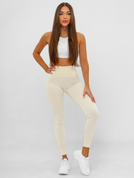 Legginsy damskie ecru OZONEE JS/17K580/1