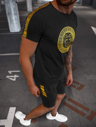 Komplet dresowy męski czarno-złoty OZONEE O/HM788