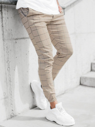 Чоловічі штани джоггери чинос бежеві OZONEE DJ/2255/21Z