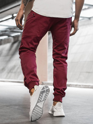 Spodnie męskie chino joggery bordowe OZONEE O/11103