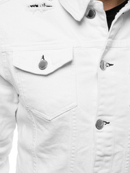 Kurtka jeans męska biała OZONEE G/602
