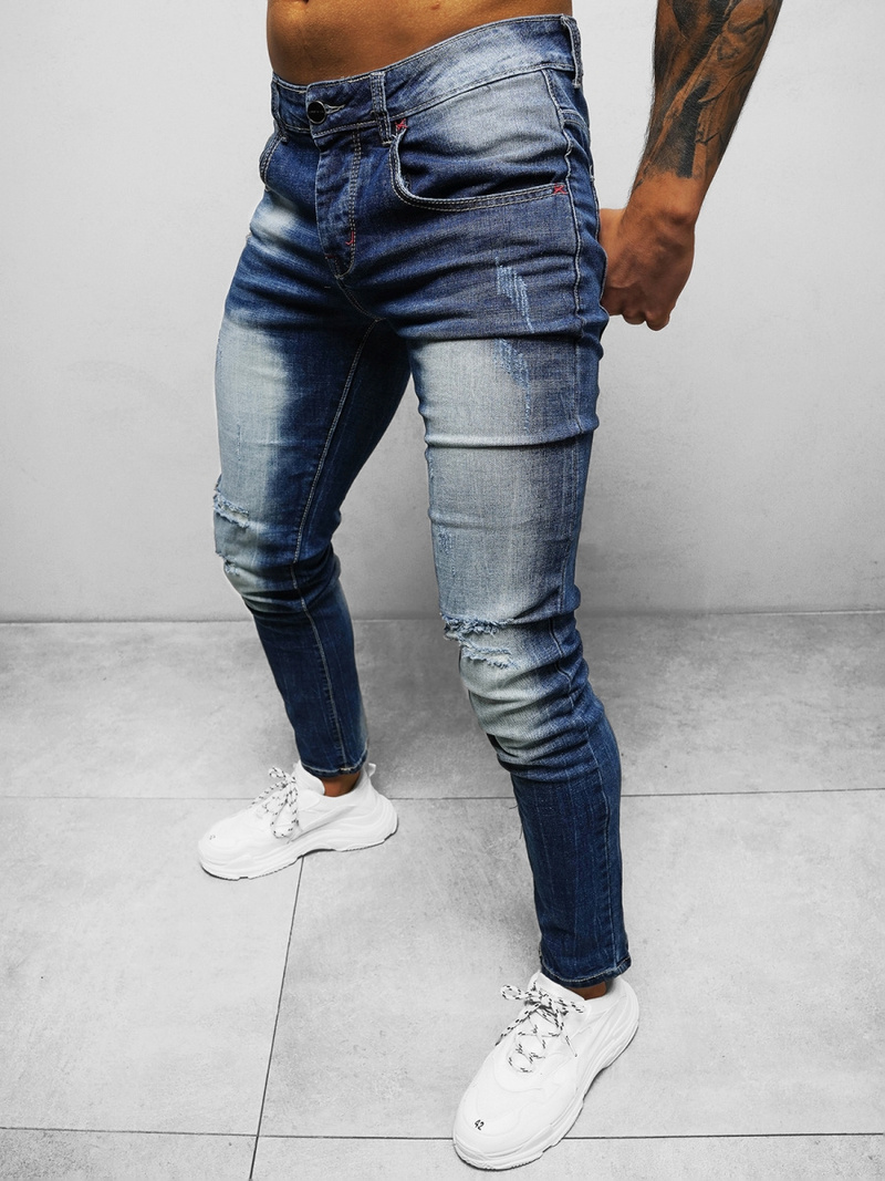Spodnie jeansowe męskie niebieskie OZONEE NB/MP0024B