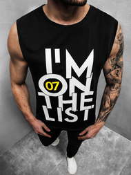 T-Shirt bez rękawów męski czarny OZONEE JS/KS2078Z