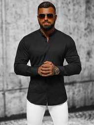 Класична сорочка чоловіча чорна OZONEE O/V73