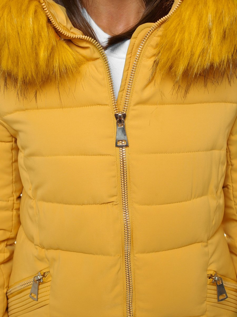 Kurtka zimowa damska parka z futerkiem jasny-camel OZONEE O/SW029/46