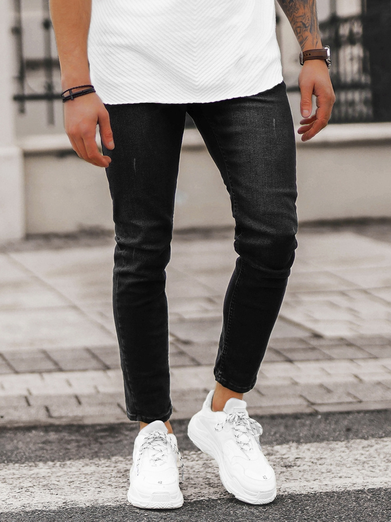 Spodnie jeansowe męskie czarne OZONEE E/5195/02