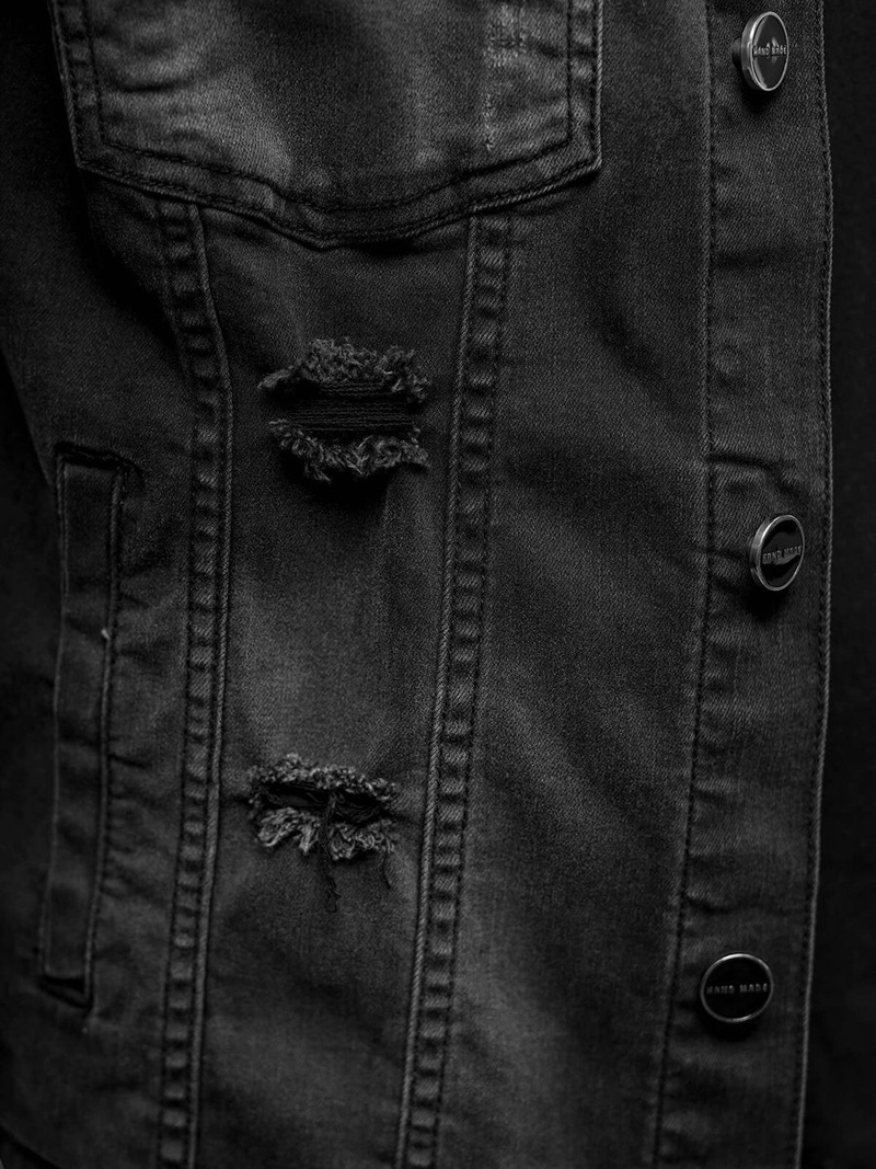 Чоловіча джинсова куртка Чорна OZONEE NB/MJ506NZ