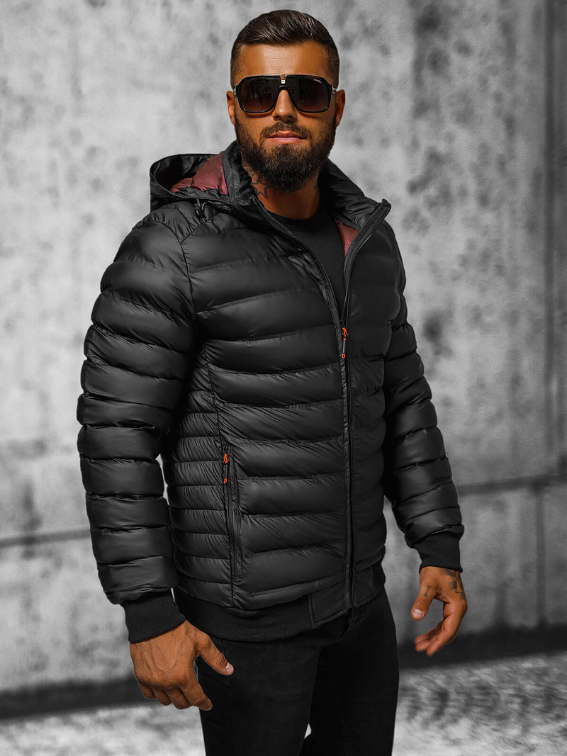 Kurtka męska pikowana czarna OZONEE JS/22M325/392