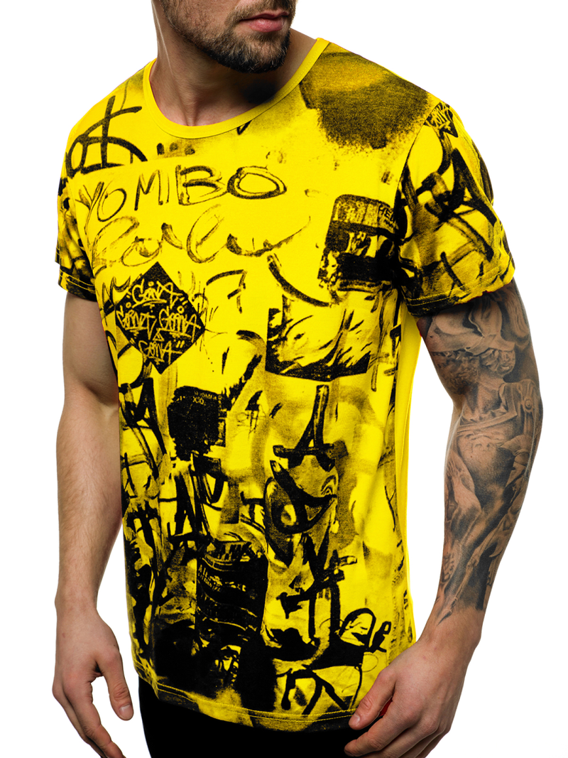 T-Shirt męski żółty OZONEE JS/KS1987