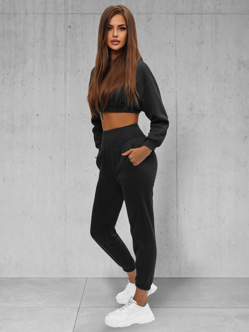 Жіночий спортивний костюм з двох частин Чорний OZONEE JS/8C68/3Z