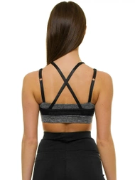 Жіночий спортивний бюстгальтер Чорно-Графiтовий OZONEE JS/WX1092