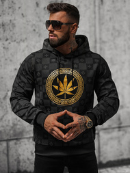 Bluza z kapturem męska czarna OZONEE O/B265