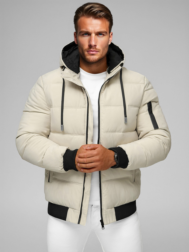 Kurtka męska pikowana ecru OZONEE JS/31M5003/280Z