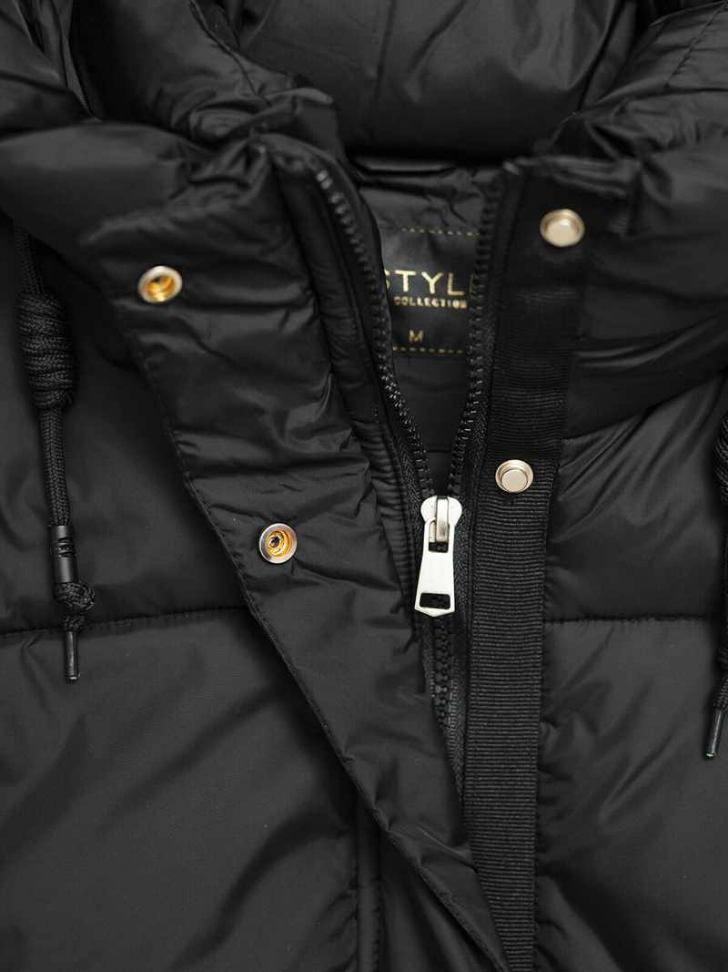 Kurtka zimowa damska pikowana czarna OZONEE JS/16M9188/392