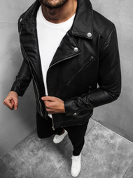 Kurtka skórzana męska ramoneska czarna OZONEE O/5625Z