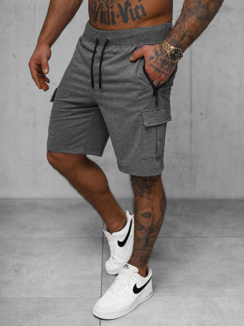 Spodenki dresowe męskie grafitowe OZONEE JS/8K1503/5