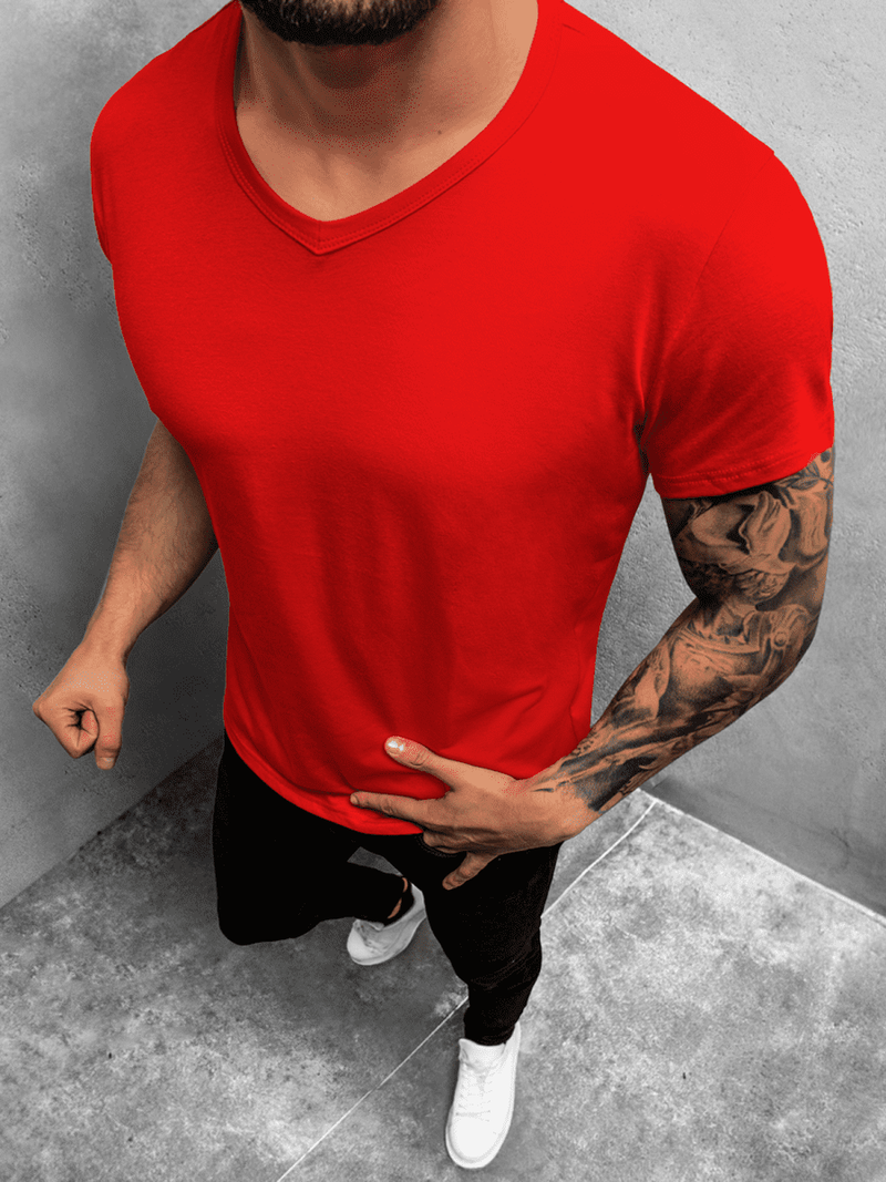 T-Shirt męski czerwony OZONEE JS/712007