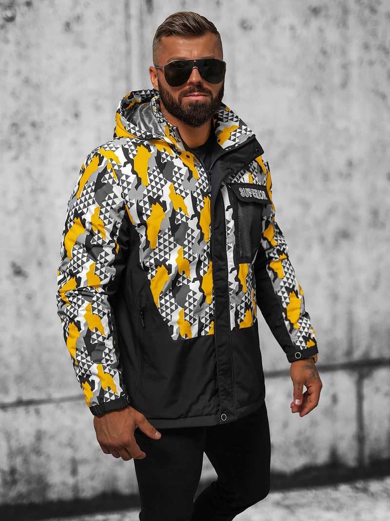 Kurtka przejściowa męska moro-żółta OZONEE JS/M36/254