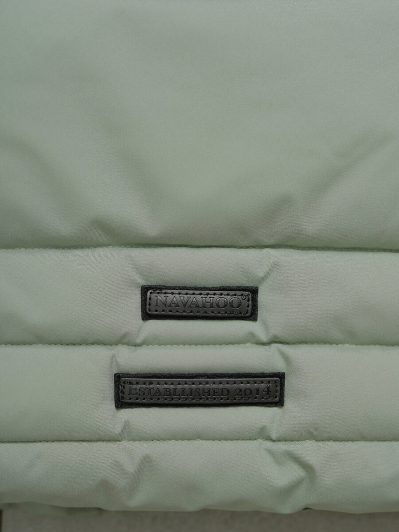 Kurtka zimowa damska długa pikowana miętowa OZONEE O/W377