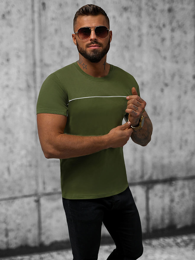 T-shirt męski zielony OZONEE JS/8T250/29