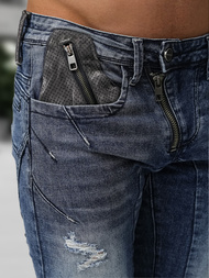Spodnie jeansowe męskie slim fit niebieskie OZONEE NB/MP0045BZ