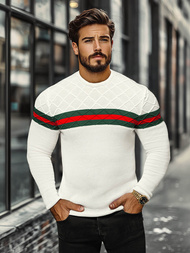 Sweter męski ecru OZONEE L/2194Z