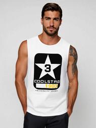 Koszulka bez rękawów męska biała OZONEE JS/8B1719/1