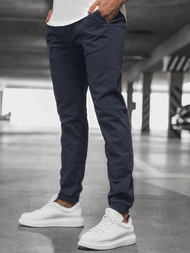 Spodnie męskie chino joggery ciemno-granatowe OZONEE JB/JP1145/9