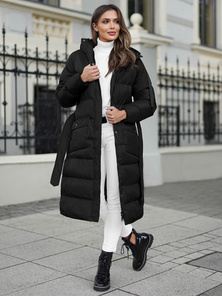 Płaszcz zimowy damski pikowany czarny OZONEE JS/5M3178/392Z