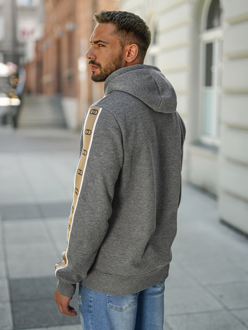 Bluza z kapturem męska grafitowa OZONEE JS/8B1729/5