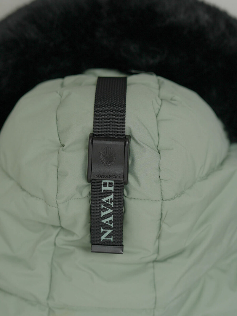 Kurtka zimowa damska długa pikowana miętowa OZONEE O/W377Z