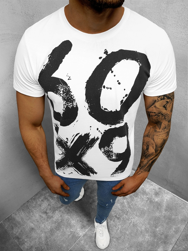 T-Shirt męski biały OZONEE O/1297