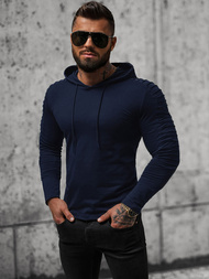 Longsleeve męski z kapturem granatowy OZONEE O/B258