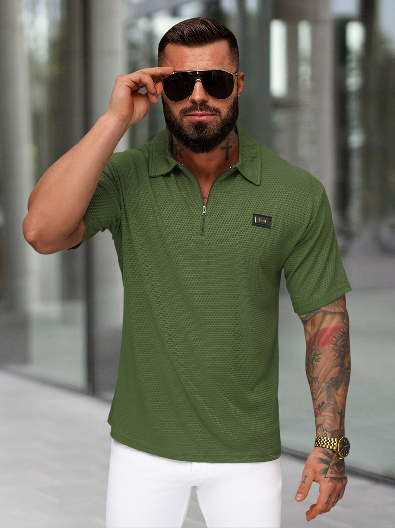 Koszulka męska polo khaki OZONEE O/YN2/593