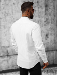 Koszula męska ze stójką biała OZONEE O/V07