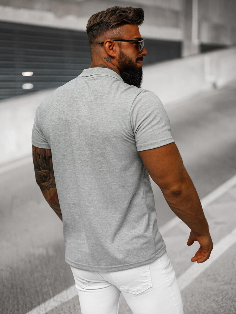 Koszulka męska polo szara OZONEE JS/8T80/2Z