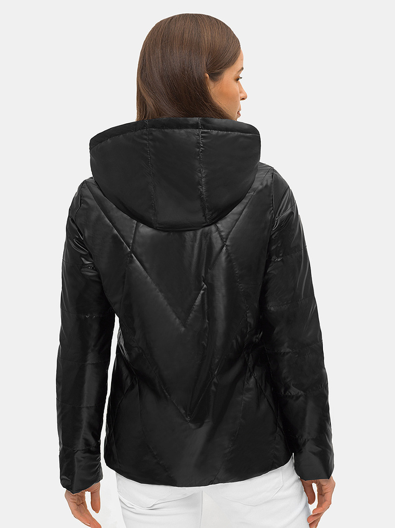 Kurtka damska z kapturem czarna OZONEE N/7008/1