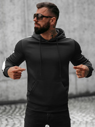 Bluza z kapturem męska czarno-biała OZONEE O/8B153/3/1