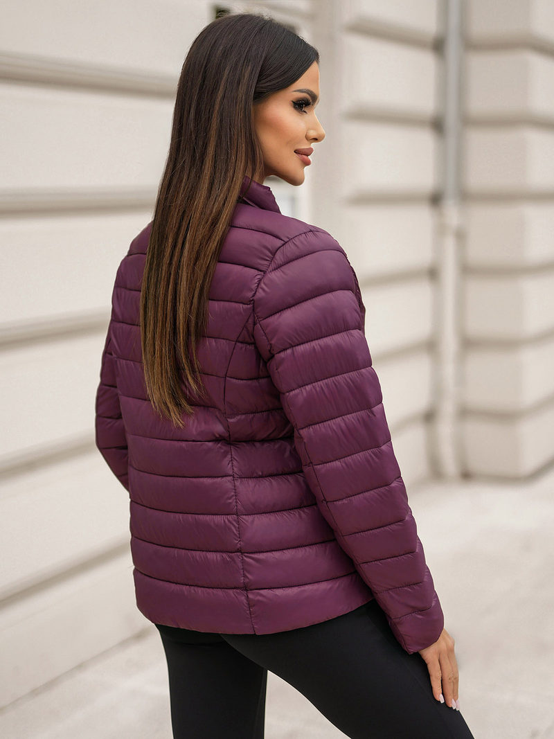 Kurtka damska pikowana bordowa OZONEE JS/11Z8170