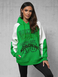 Bluza z kapturem oversize zielona OZONEE O/SWE23037Z