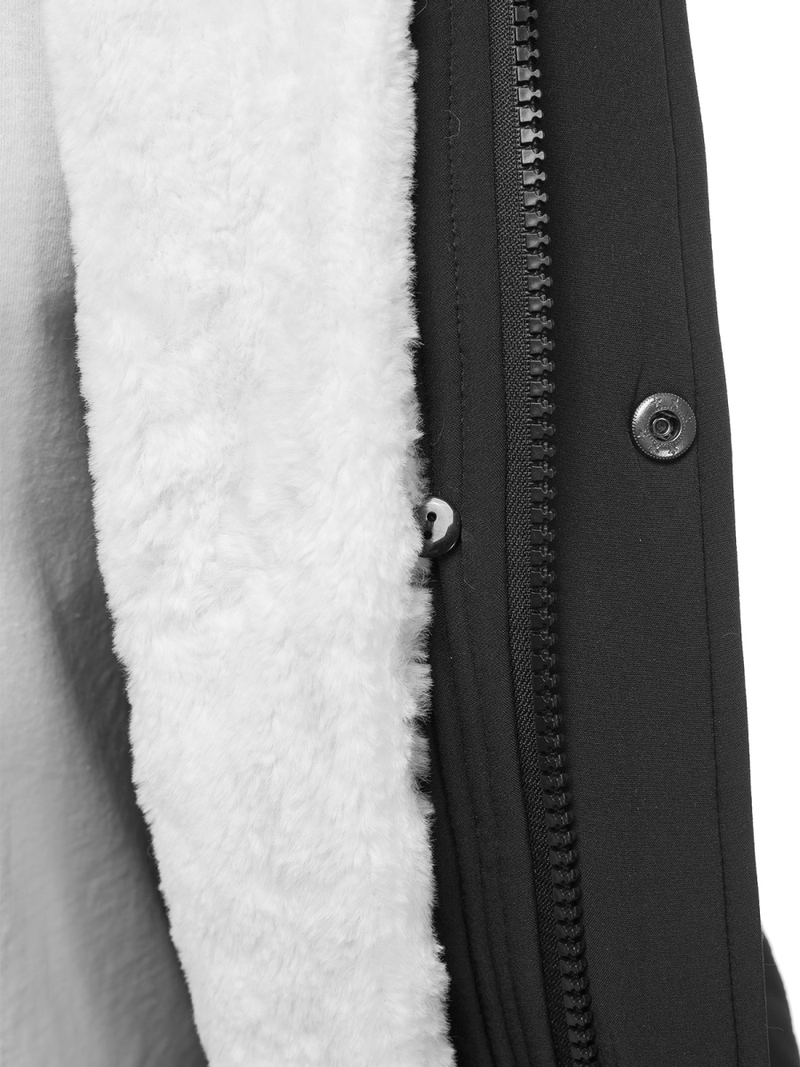 Kurtka zimowa męska parka z futerkiem czarno-biała OZONEE O/5832/22